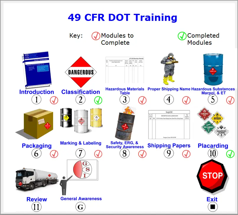 49 CFR WBT intro screen