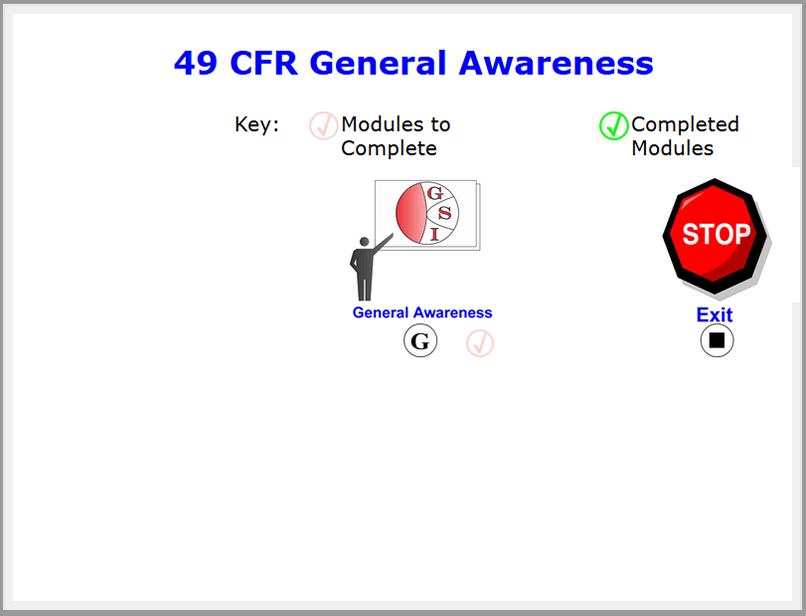 49 CFR General Awareness Online Web Based Training (WBT)