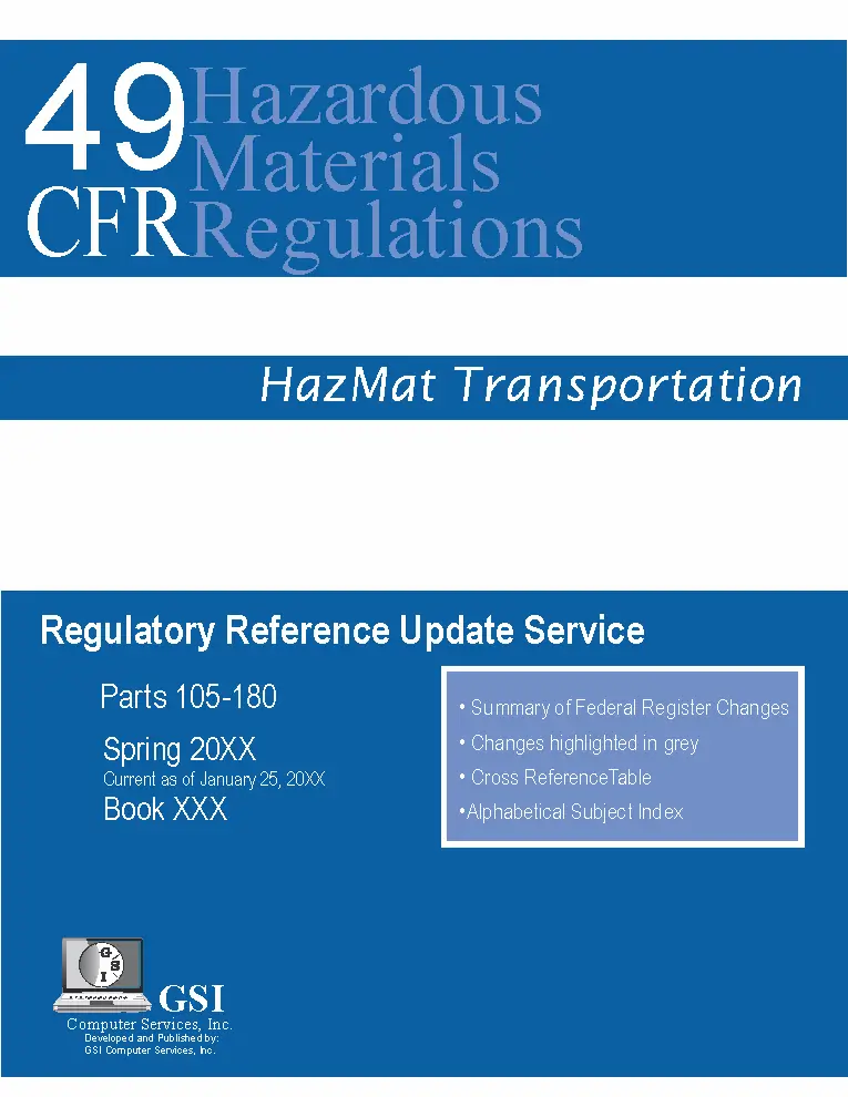 49 CFR Hazardous Materials Regulatory Reference